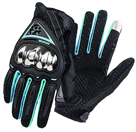 Scoyco Guanti da Moto da Donna Estivi Touchscreen Guanti per corse in Motocicletta Dura Nocca Full Finger Guanti da Motocross per ATV BMX MTB Bicicletta Arrampicata Camping Escursioni Ciclismo