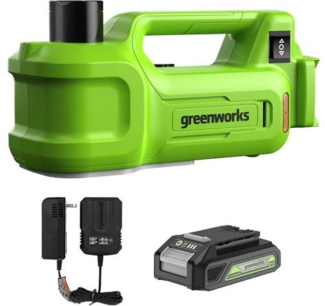 Greenworks 24V Cordless Car Jack Kit, 3 Ton Max Loading For Vehicle Weigh Hydraulic Jack with 2Ah Battery and Charger