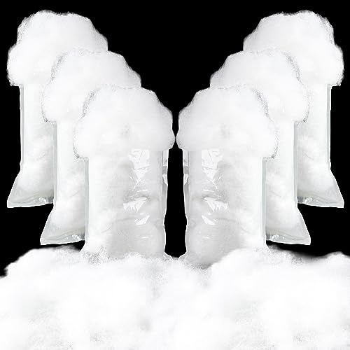 LOVYNO 6Pack Christmas Fake Snow Decoration 600g/21.1oz Artificial Fluffy Snow Fiber Soft Fake Fluffy Snow Blanket Indoor Fake Winter Snow Stuffing Snow Covering (6)