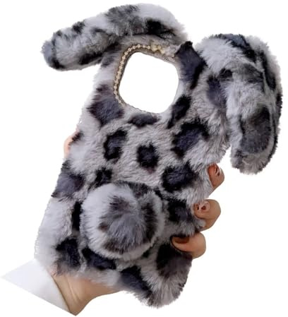 Rnrieyta lurvig kaninväska leopardfodral