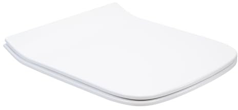Fanmitrk Toilet Seat White Duroplast,Soft Close Toilet Seat,Square Shape,Easy to Clean,Quick Release and Top Fastening