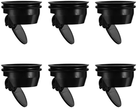 QUARKZMAN Núcleo Antiodor para Desagüe de Piso Negro 6pcs | Atrapapelos de Plástico para Desagüe de Ducha con Prevención de Retroceso para Cocina, Baño, Balcón