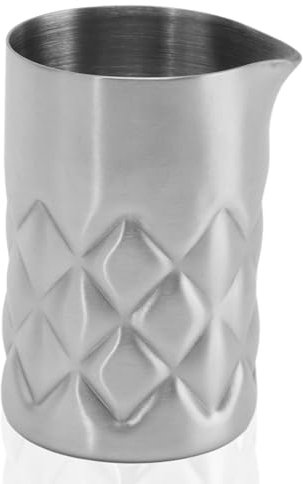 Edelstahl-Rührglas, doppelwandiger Bar-Rührkrug, dicker Getränke-Rührbecher, unzerbrechlicher Cocktail-Shaker mit Gitter-Design für Barkeeper