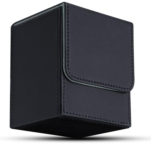 Aolso Deck Box,Magnetic Flip Deck Box Magic con Capacità di 100 Cartes Collezionabili,Scatola Porta Carte per Carte da Collezione MTG,TCG,Yugioh,Commander-Nero/Grigio