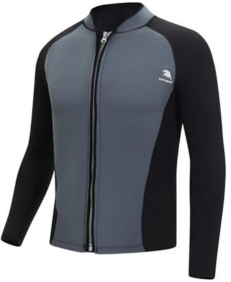 Miutii Traje de neopreno para hombre chaqueta de neopreno de 2 mm chaqueta de neopreno con cremallera superior para buceo, surf, snorkeling, natación