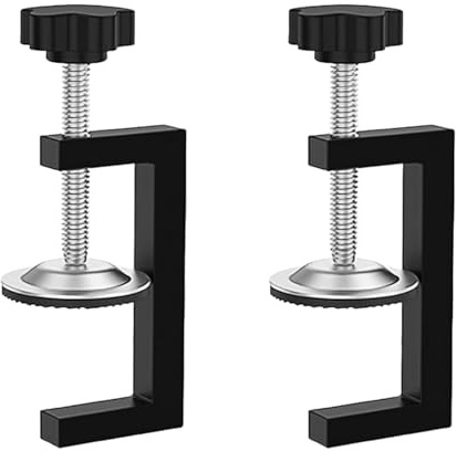 Alfven G Pinzas para carpintería, 2 unidades Kit de Abrazaderas G Sargentos G Rango de sujeción 10-57 mm Para dormitorios, cocinas, baños, estanterías (negro)