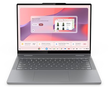 Lenovo Chromebook 2-in-1 - Lightweight Laptop - Google Gemini - Intel® N150 CPU - 14 WUXGA IPS Touchscreen Display - 4GB RAM - 128GB UFS Storage - Integrated Intel® Graphics - Luna Grey
