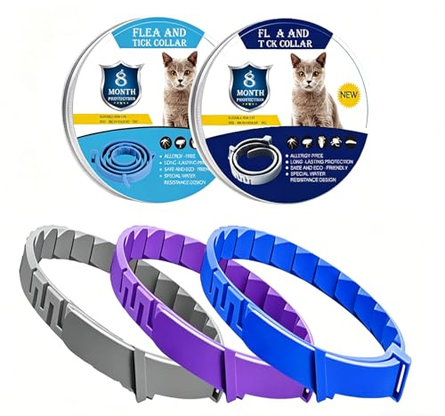 Cat Repellent Treatment, 3PCS Adjustable Cat Collars Built-in Pant-Based Formula Waterproof Collar for Small Medium Large Cats