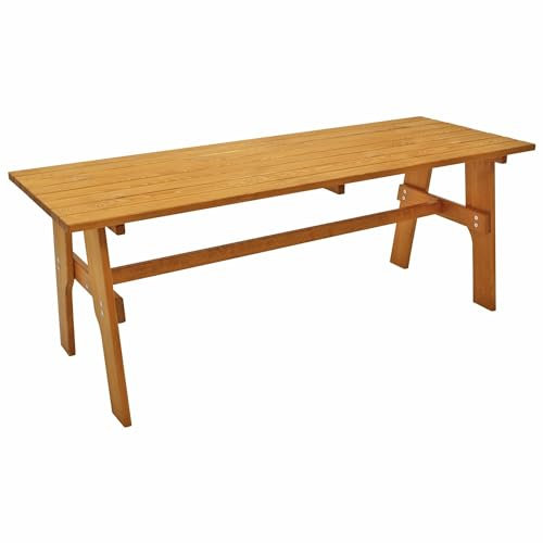 DEGAMO Gartentisch Holztisch Freital XXL 72x200cm rechteckig, massives Kiefernholz hell lackiert, stabil, Outdoor