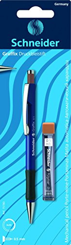 Schneider Druckbleistift Graffix 0,5 HB dunkelblau mit Blisterkarte + 12 Minen