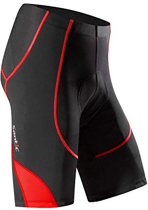 Santic Shorts Cyclisme Homme, Cuissards Rembourrés pour Les Hommes,Short Cycliste Homme Rouge EU XXL