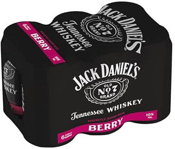 Jack Daniel's Jack & Berry - Whiskey Noten treffen auf bitter-süße Beerenlimonade - 6x 0.33l/ 10% Vol.