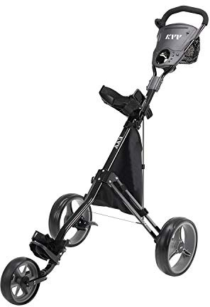 KVV Foldable Lightweight 3 Wheel Golf Cart with Stylish Scorecard Holder, Storage Bag-Easy to Open and Close
