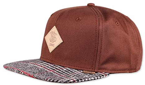 Djinns 6P SB Check Tweed Flat Brim Hatt - One Size brun