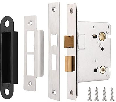 Probrico Door Latch for Internal Doors, Nickel Privacy Door Latch 65mm, Bathroom Mortice Lock, 1 Pack