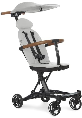 evolur Cruise Rider Stroller with Canopy, Lightweight Umbrella Stroller with Compact Fold, Easy to Carry Travel Stroller - Koala Gray