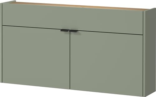 Germania Armoire Polyvalente Suspendue 1398-629 GW-Ameca, en Coloris Vert Taupe/chêne, Profondeur Faible, Optimale dans Les Couloirs Étroits, 110 x 57 x 22 cm (l x h x p)