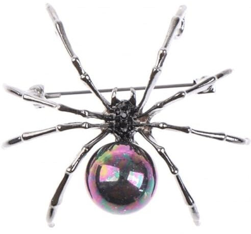 Halloween Schwarze Spinne Broschen Pins Punk Perle Strass Gothic Spinne Insekt Brosche Pin Schmuck Für Frauen Männer