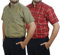biyya® 2 Pack Men's Formal Dress Shirt Checked Short Sleeve Casual Mens Dress Shirt Cotton Button Down Shirts for Men with Pocket S-3XL (3XL, MDCS-166)