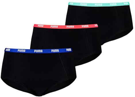 Puma Women's Mini Short, Black Combo, L (3er Pack)