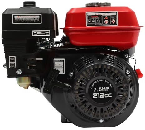 Moteur à essence 4 temps 7,5 CV 212 cm³ 4000 W Go Kart avec moteur à essence pour Go Karts, tondeuses à gazon, tracteurs et machines agricoles, avec refroidissement à air, démarrage manuel, économie