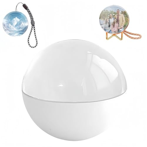 Genérico Versión WIFIBola de cristal 3D con pantalla digital, esfera LED personalizada para fotos y video, ultrasonido de bola de cristal 3D, regalo de foto de, regalo de memoria de carga (Blanco)