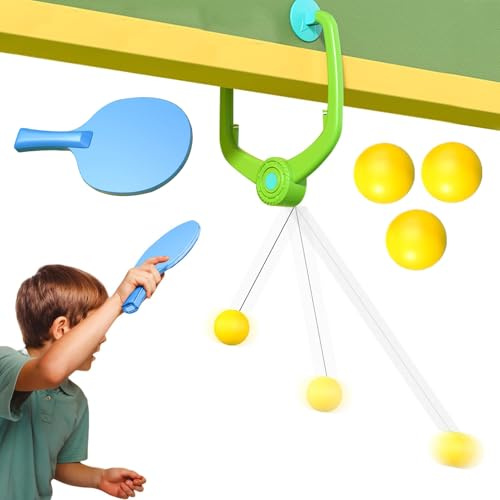 Table Tennis Door Game - Hangable Adjustable with Racket & Balls | Table Tennis Trainer Over the Door | for Practice Exercise Teens Adults Beginners Indoor Apartment Bedroom