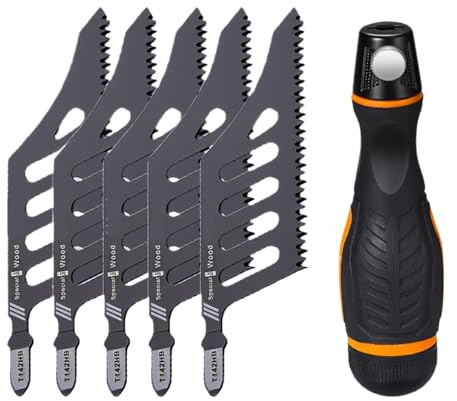 Herramienta de corte de metal para sierra de marquetería | Herramienta de afilado con mango, 5 piezas de cortador de madera | para taller y para construcción y carpintería