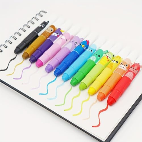 FULLANT Varillas de pintura témpera, paquete de 12 colores surtidos, Twist & Paint, colores vibrantes, sin desorden, fácil de limpiar, acción de secado rápido, no tóxicas