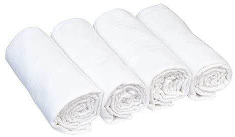 Bornino Basics Flanelltücher 80x80 cm (4er-Pack) - Mulltücher aus reiner Baumwolle - weiche & vielseitig einsetzbare Moltontücher