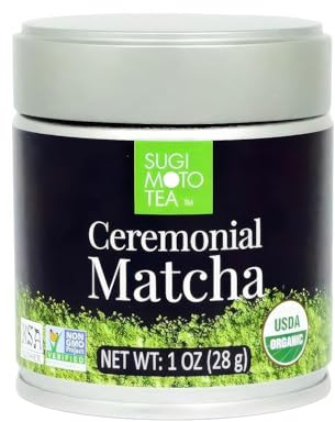 SUGIMOTO TEA Matcha Organic Ceremonial Grade Matcha Powder 1.0 oz (28 g)