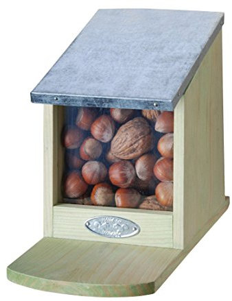 Dehner Natura Eichhörnchen Futterhaus, ca. 22.5 x 12 x 17.5 cm, aus FSC® - zertifiziertem Holz