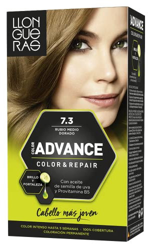 Llongueras Color Advance Tinte Pelo Mujer Coloración Permanente Color Intenso Hasta 5 semanas - Tono 7.3 Rubio Medio Dorado