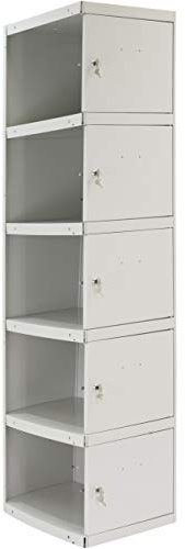 Simon Rack Taquillas Vestuario Metálicas, 5 Puerta, Incluye Llave, 1800x300x500 mm, Adicional, Gris - Simonlocker