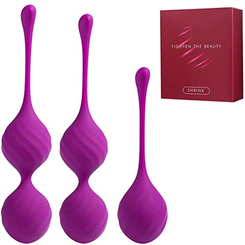 Luvsex Liebeskugeln Kugeln Kegel Balls Trainingskugeln Beckenbodentrainer 3er Set Silikon Perfekt für Frauen Sie zum Sexspielzeug Erotik Beckenbodentraining (Lila)