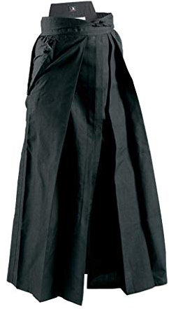 Playwell Deluxe Kampfsport Kendo/Aikido Hakama, Schwarz, Schwarz , 27 - 180cm