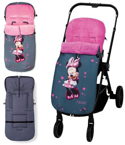 Interbaby Universal Fußsack Kinderwagen Winter | Weiche, Warme, Wintersack Kinderwagen | Abnehmbare fußsack, Doppelte Öffnung, Leicht zu Waschen, Antiallergene Materialien, Minnie Blossons