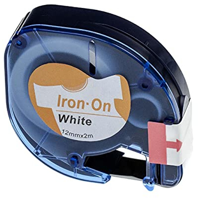 vhbw cinta de escritura compatible con Dymo S0718840, S0718850, A18768, 18768 impresora etiquetas 2m x 12 mm negro a blanco, termoadhesiva