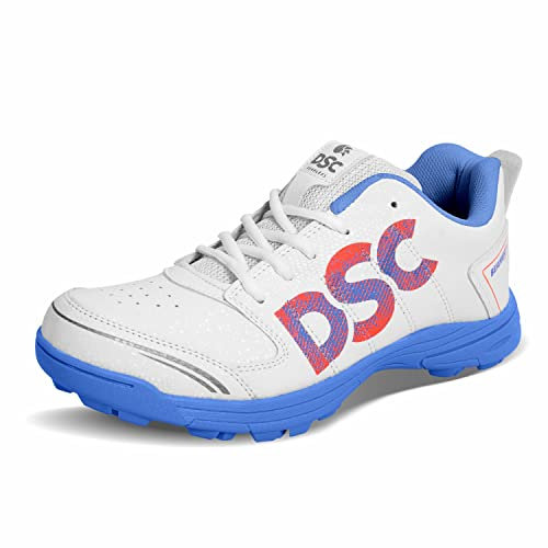 DSC Mens Beamer X Cricket Shoes | Color: Pastel Blue | Size: 11UK/12US/45EU | for Boys | Material: Polyvinyl Chloride | Lightweight & Highly Durable | Long Lasting Performance