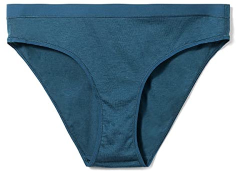 Smartwool Women's Merino Bikini Boxed. Breathable Merino Wool Jersey Underwear for Everyday - Twilight Blue - Large