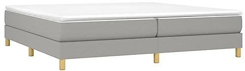 vidaXL Boxspring-sängram ljusgrå 200x200 cm tyg, dubbelsäng, säng, säng ram, dubbelsängar, sängar, säng ramar, resårmadrass, resårmadrasser, pocketersårmadrass
