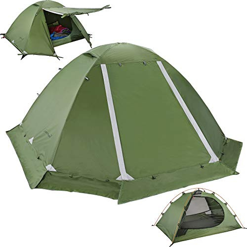 Clostnature Lightweight Backpacking Tent - 1 Person 4 Season Ultralight Waterproof Camping Tent, Large Size Easy Setup Tent for Winter, Cold Weather, Family, Outdoor, Hiking and Mountaineering