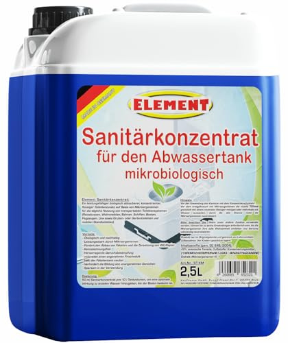 Sanitetsvätska I sanitetskoncentrat 2,5 l I Campingtoalett avloppstank WC I MIKROBIOLOGISK I sanitär vätska I sanitetstillsats för campingtoalett I toaletttillsats