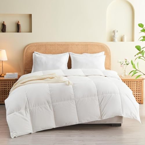 Deodar Leicht Sommer Bettdecke 200x220, 6 Tog Gänsedaunendecke Federdecke Atmungsaktiv, 250 GR/m² Daunen | Feder Füllung, Steppdecke Ganzjahresdecke Waschbar, Öko-Tex und RDS Zertifiziert