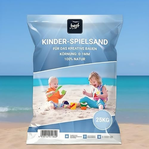 4myBaby GmbH - Sable de Jeu pour Enfants 15 kg | Sable de Quartz Fin Non Toxique et sans Danger | Sac de Sable extérieur Naturel et lavé | Idéal pour Jeux et bacs à Sable décoratifs