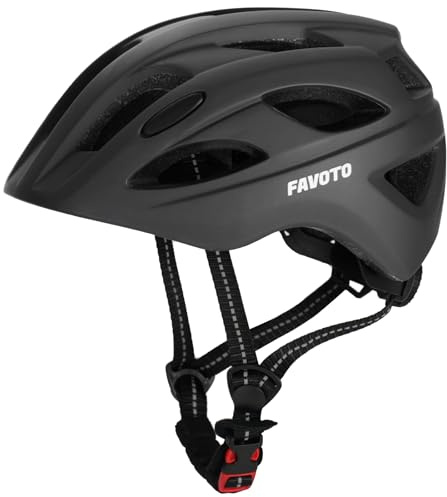 Favoto Kids Toddler Bike Helmet - Children Cycling Helmet Breathable Black Adjustable Helmet for Boys and Girls Size XS(18.1-18.9)