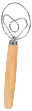 Alipis Manico Ergonomico in Rovere Frusta Piatta Da 10 Pollici Per Pastelle Frusta Senza Giunzioni Mixer in Acciaio Inossidabile