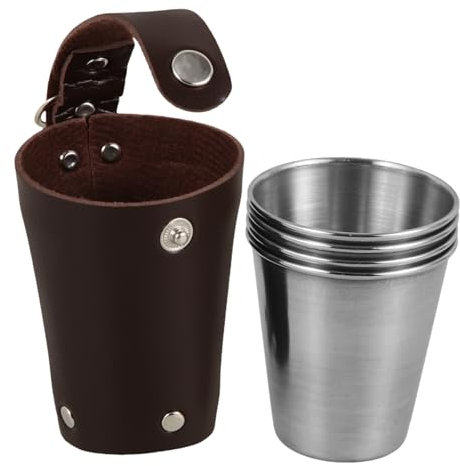 SOIMISS 5pezzi Tazza in Acciaio Inossidabile Portatile Bicchiere Per Liquori in Acciaio Inossidabile Tazza Per Tè e Caffè Resistente Alla Ruggine e Infrangibile Per Uso Domestico e Occasio