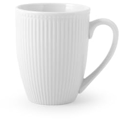 H&H Set 6 Mug Dorique in Porcellana Bianca 355 cc – Tazze Colazione o Tè – Lavabili in Lavastoviglie e Utilizzabili in Microonde – Design Classico e Funzionale