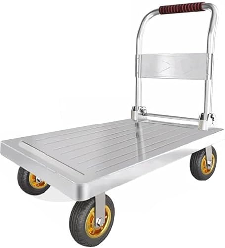 Chariot à plateforme pliable robuste avec roues et poignées ergonomiques, chariot de transport portable pour faciliter le levage, la mobilité et le rangement – Idéal pour la maison et l'entrepôt